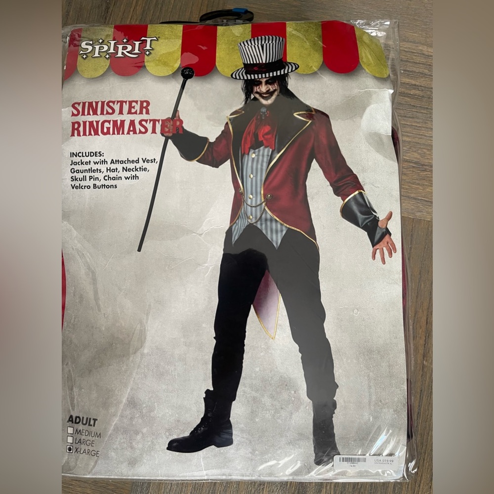 Adult Sinister Ringmaster Costume.